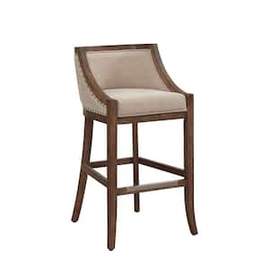 Michelle 30 in. Distressed Warm Brown Cushioned Bar Stool