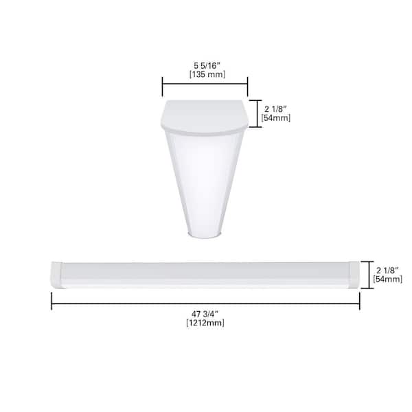 4 ft. 3800 Lumens Integrated LED Dimmable White Wraparound Light, 4000K