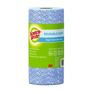 Blue Multi-Use Reusable Cloth Wipes (40 Perforated Cloths Per Roll) (3-Pack)
