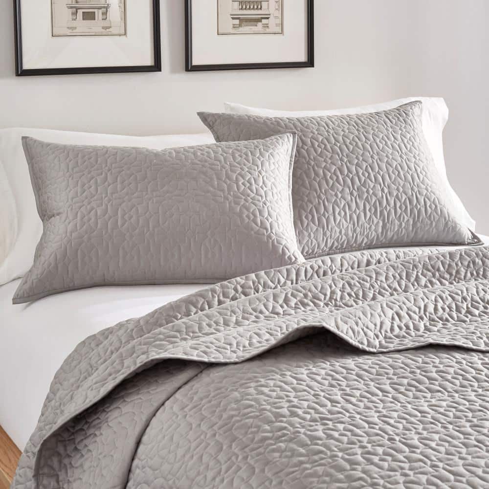 Christy Living Arbor Cotton Twin Coverlet Set in Grey 12A9057772A1781030