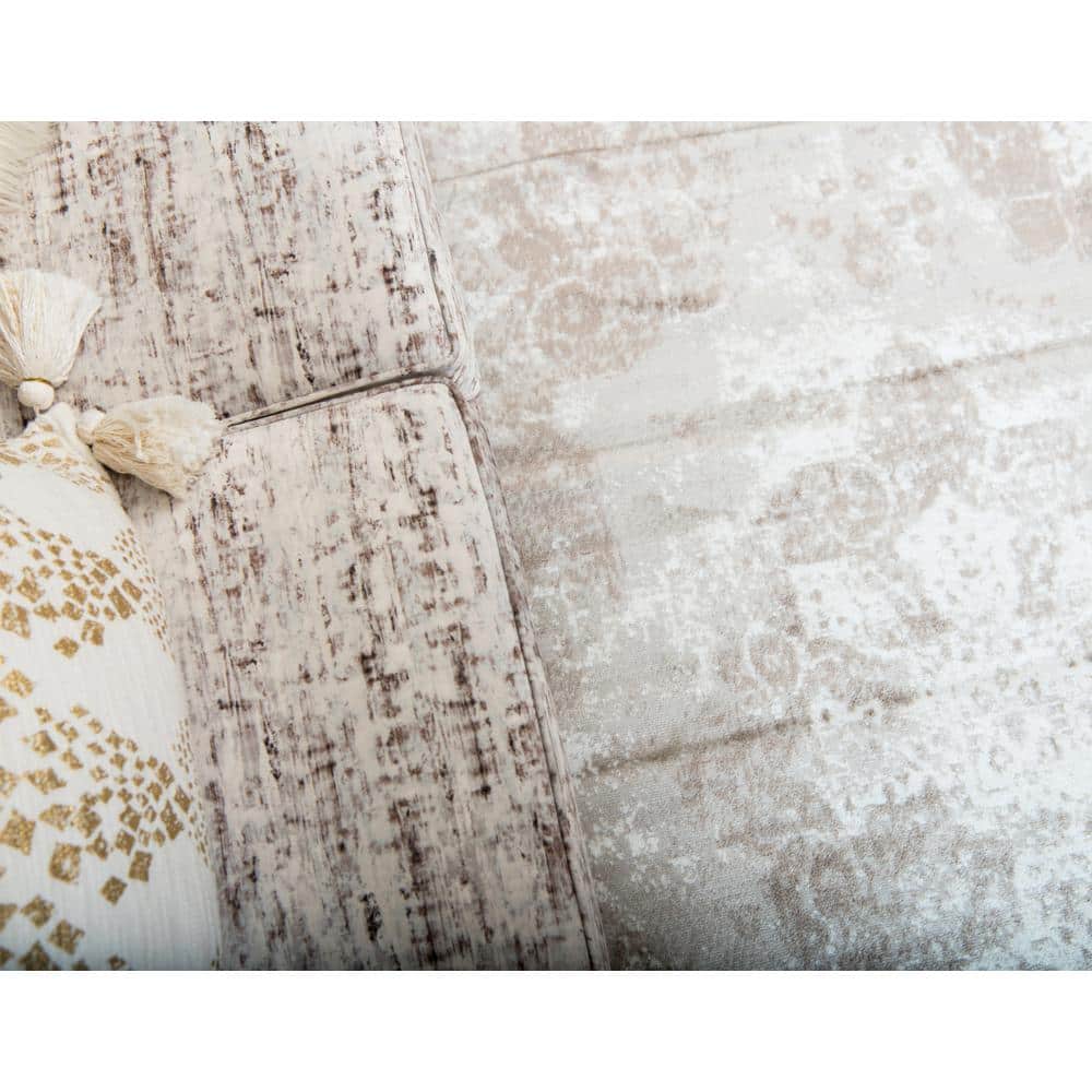 Salle Garnier Beige Rectangular Stain-Resistant Area Rug