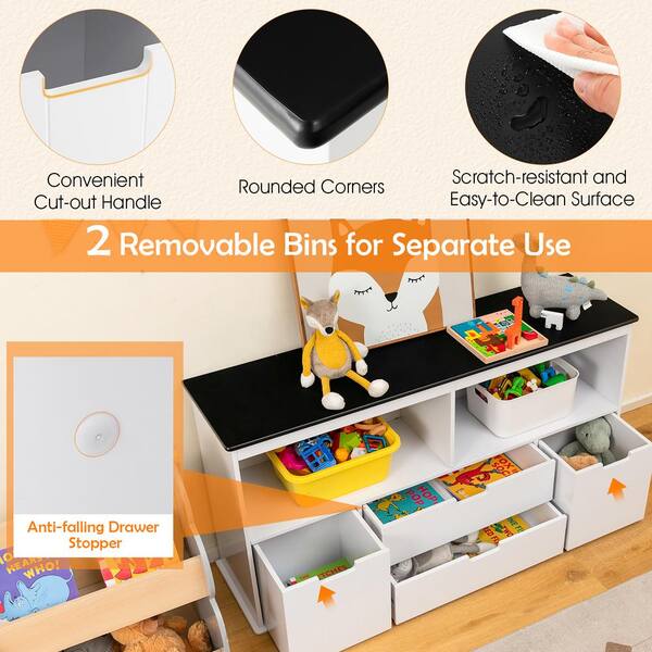 Storage Bins Toy Box Tv Stand Costway 48 Wide Kids Toy Storage