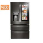 28 cu. ft. 4-Door Smart Refrigerator w/ InstaView Door-in-Door and Door Cooling in PrintProof Black Stainless Steel