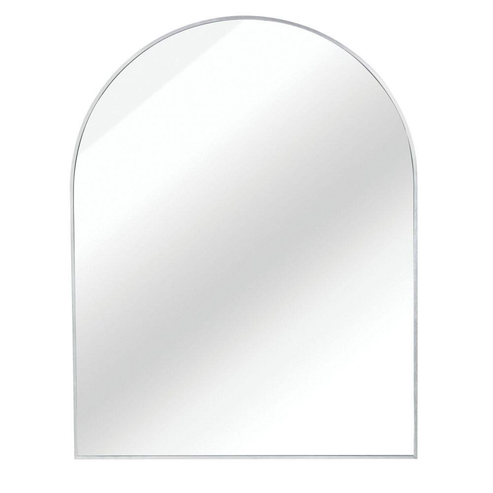 30 in. W x 36 in. H Arched Framed Wall Mounted Bathroom Vanity Mirror in Silver price history on PriceWatchPro