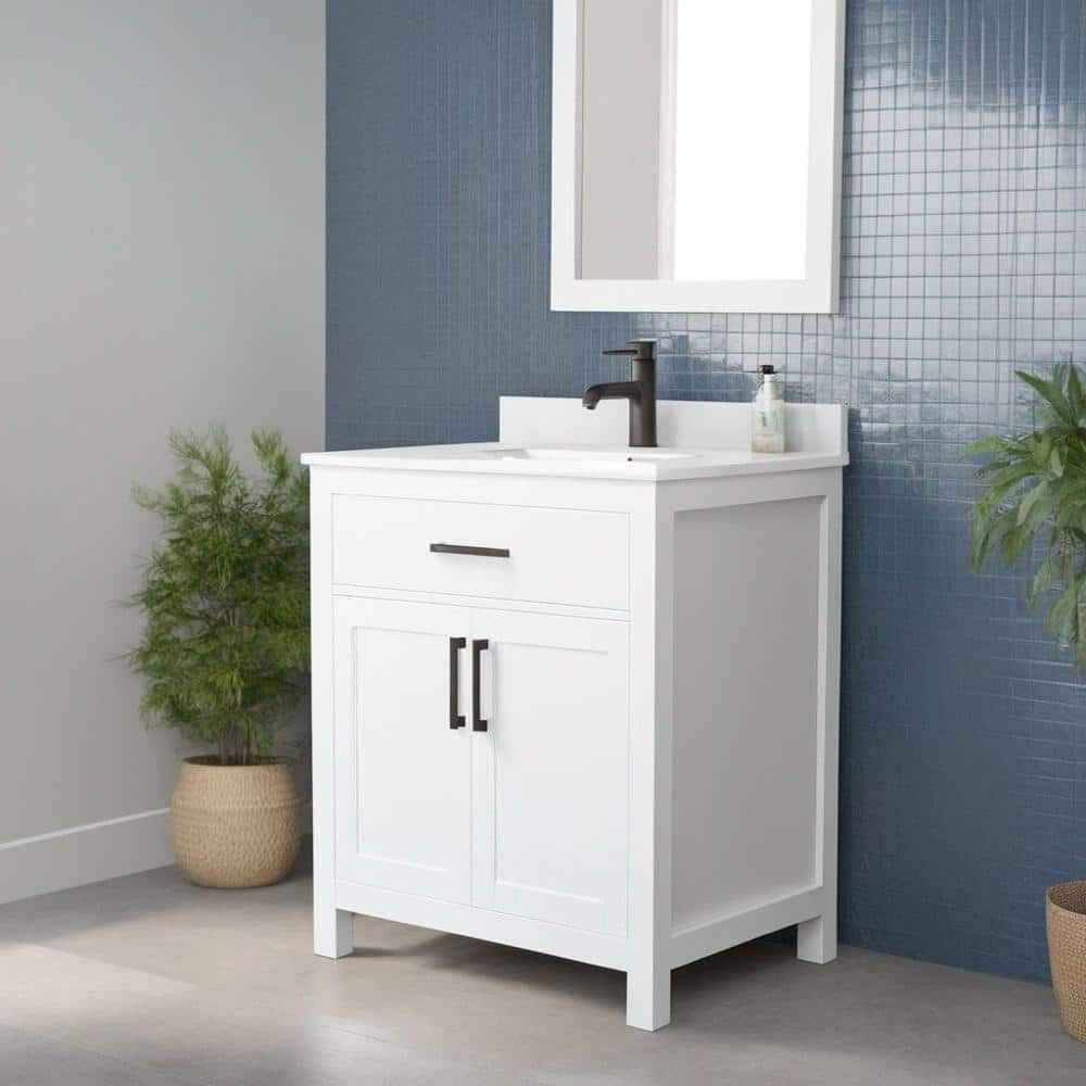 Wyndham Collection Beckett 30 in. W x 22 in. D x 35 in. H Single Sink ...