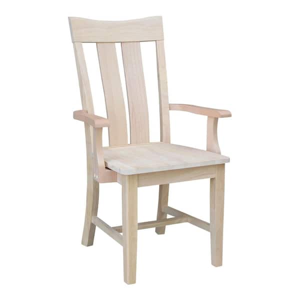 International Concepts Ready to Finish Unfinished Solid Wood Ava Dining Arm Chair