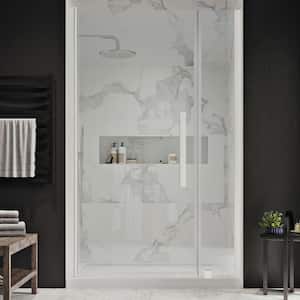 Pasadena 36 in. L x 32 in. W x 75 in. H Alcove Shower Kit with Pivot Frameless Shower Door in SN and Shower Pan