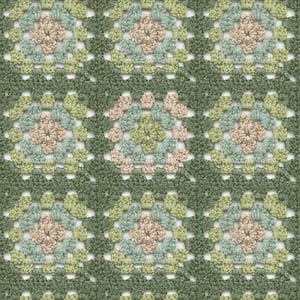 Maud Green Fabric Pre-Pasted Matte Crochet Geometric Strippable Wallpaper