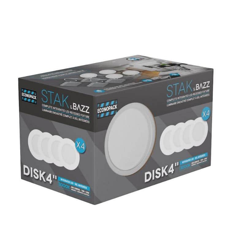 Matte White Round Dimmable LED Recessed Lighting Kit (4-Pack)