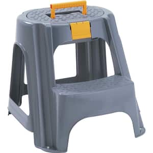 250 lbs. Capacity 2-Step Plastic Stool and a Top Organizer