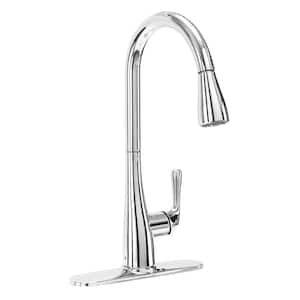 Single Handle Pull-Down Sprayer Kitchen Faucet In chrome