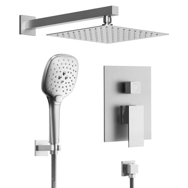3-Mode Handheld Single Handle 2-Spray Tub and Shower Faucet 2.5 GPM with Anti Scald in. Brushed Nickel Valve Included