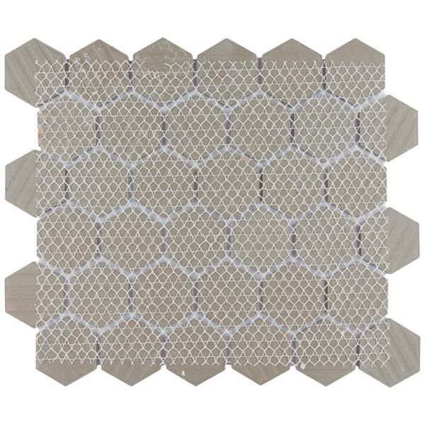 Merola Tile Hudson Due 2 in. Hex Lavender 6 in. x 6 in. Porcelain