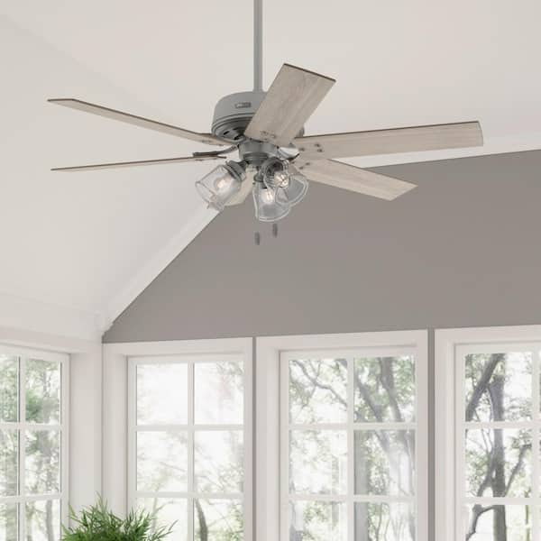 Hilmouth 52 in. Indoor Matte Silver Ceiling Fan with Light
