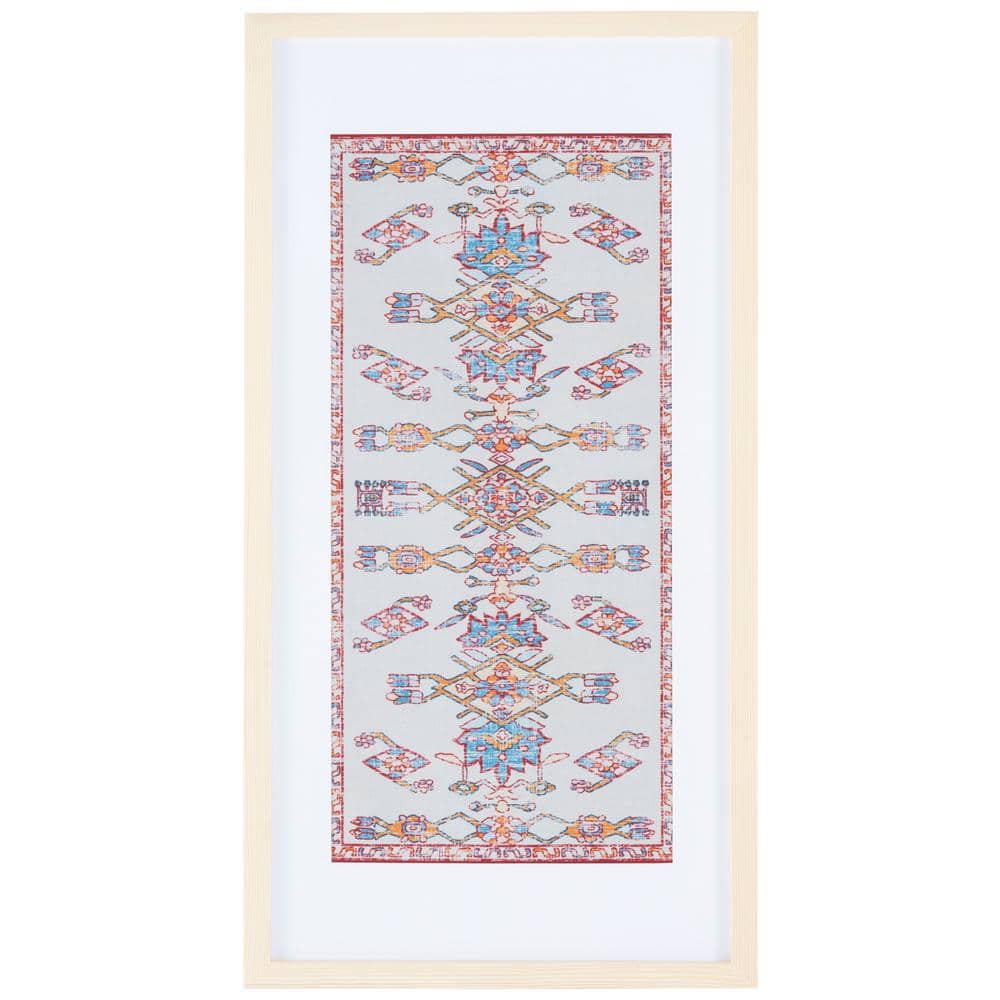 Khadijah Blue and Orange Framed Textile Wall Art
