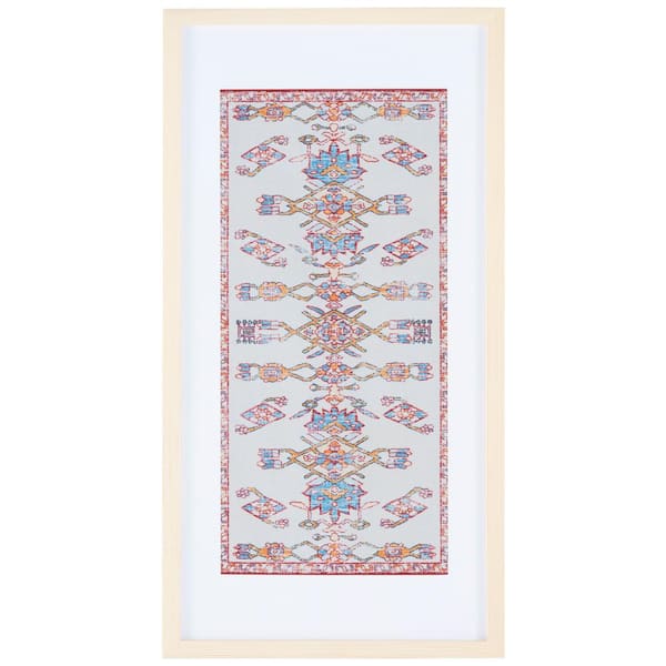 SAFAVIEH Khadijah Framed Mixed Media Abstract Wall Art 29 in. x 14 in.