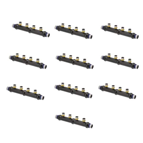 Viega PureFlow 3/4 in. x 3/4 in. x 1/2 in. Press Polysulfone Manifold-4 Outlets (10-pack)