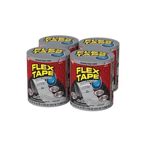 Flex Tape Gray 4 in. x 5 ft. Strong Rubberized Waterproof Tape (4-Pack)
