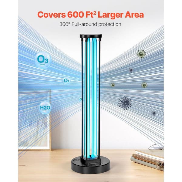 38W UVC Ozone Sterilizer Lamp With Remote & Timer - Germicidal Ultraviolet Light For Home, Kills Bacteria & Viruses 8 thumbnail image