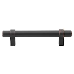 3-3/4 in. Center-to-Center Solid Oil Rubbed Bronze Finish Euro Style Cabinet Bar Pulls (10-Pack)