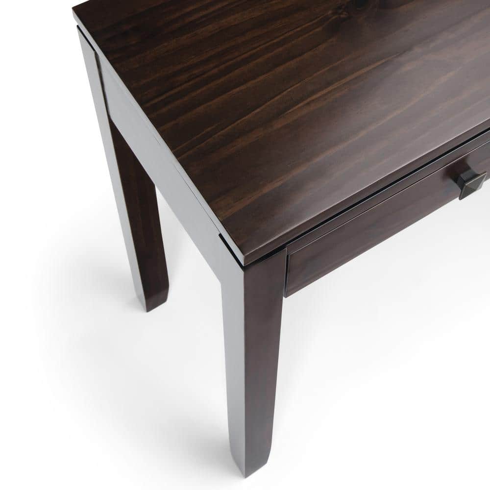 Mahogany Brown Solid Wood Console Table with Storage