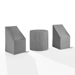 3-Piece Gray Outdoor Bistro Furniture Cover Set