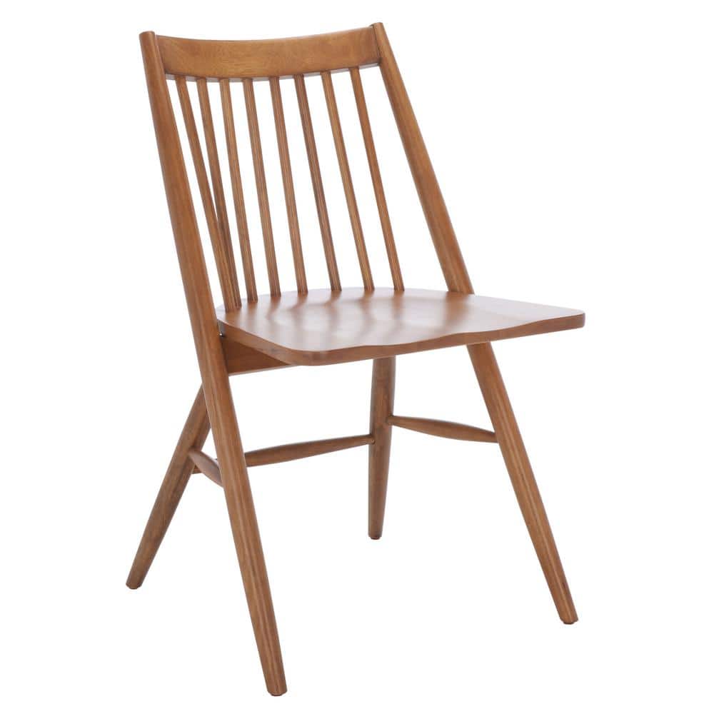 Walnut Upholstered Slat Back Side Chair, 21" Width