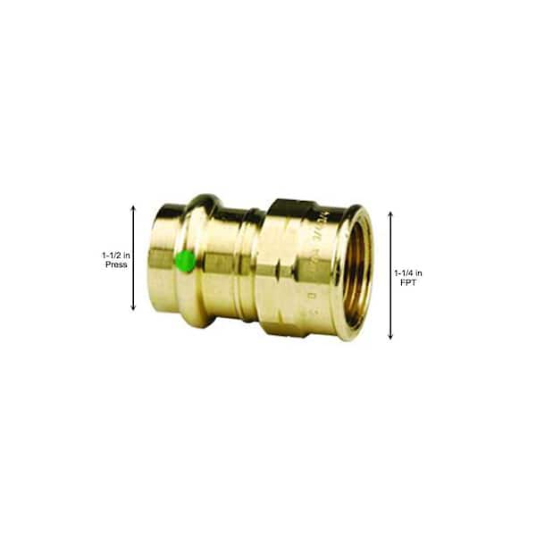 ProPress 1-1/2 in. Press x 1-1/4 in. FPT Zero-Lead Bronze Reducing Adapter