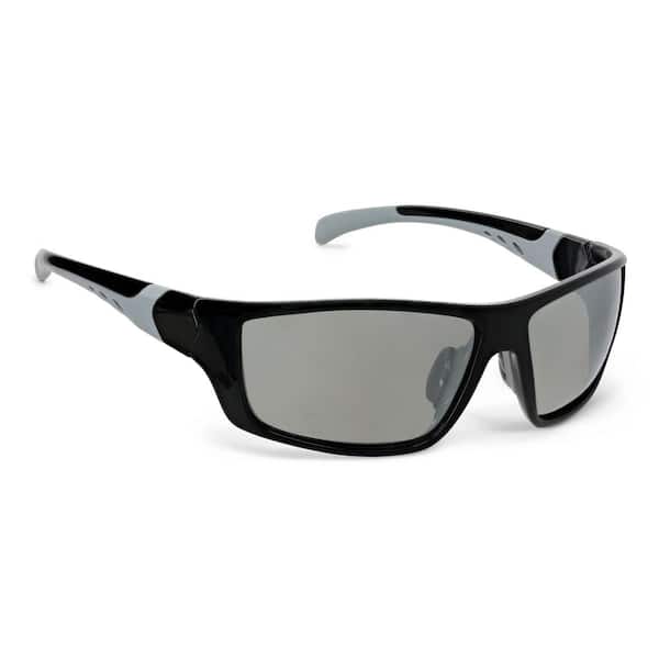 Polarized Sport Black with Gray Accent Mirrored Lens Sunglasses
