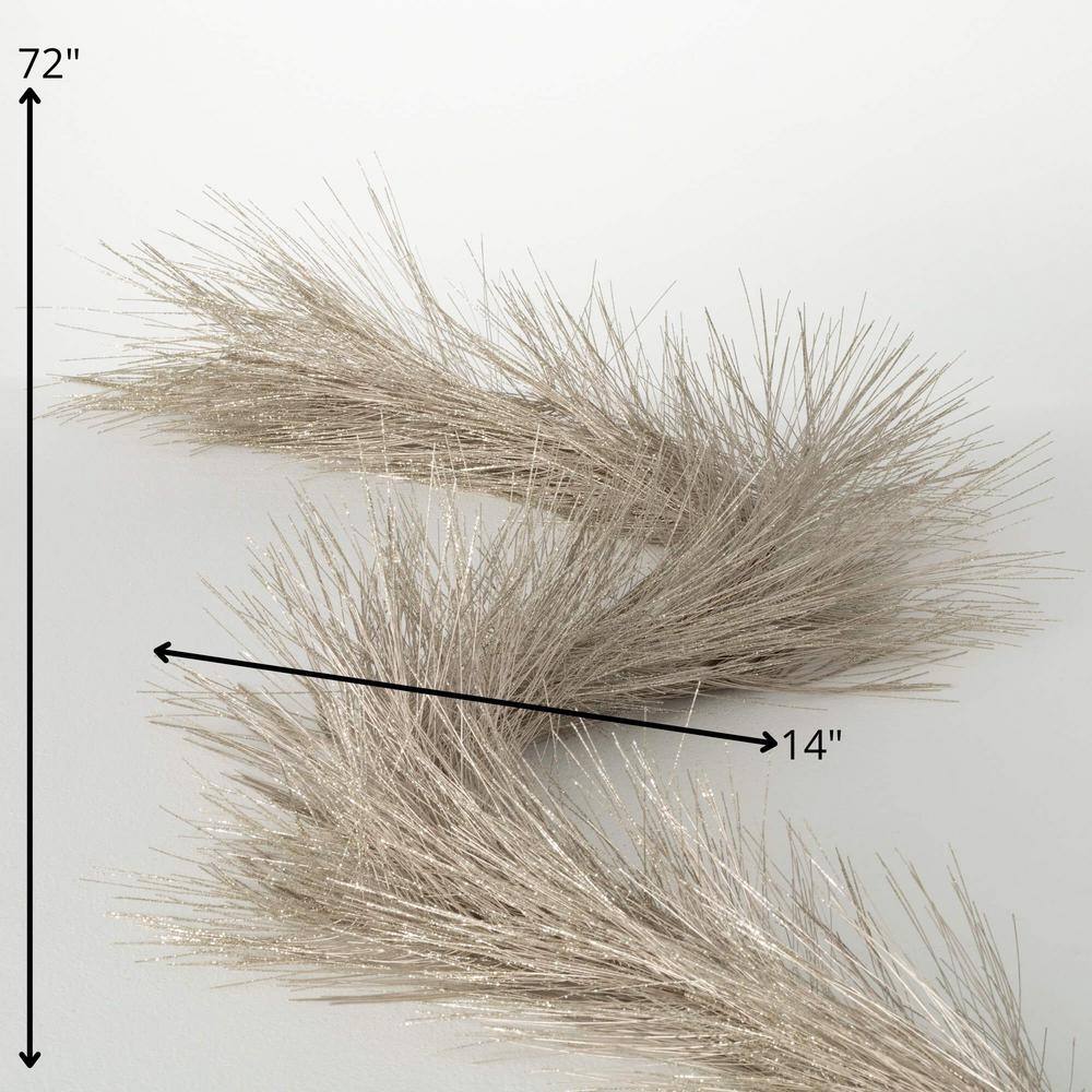 72" Champagne Metallic Artificial Pine Christmas Garland