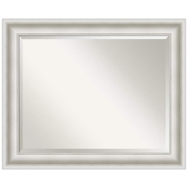 Parlor White 33.5 in. H x 27.5 in. W Framed Wall Mirror