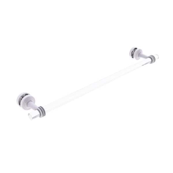 Allied Brass Pacific Beach Collection 24 in. Over-the-door Single Towel Bar in Matte White with Dotted Accents