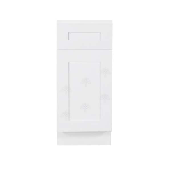 LIFEART CABINETRY Lancaster White Plywood Shaker Stock Assembled Base Kitchen Cabinet 9 in. W x 34.5 in. H x 24 in. D