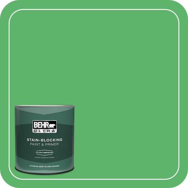 BEHR ULTRA 1 qt. #P390-6 Lawn Party Extra Durable Semi-Gloss Enamel Interior Paint & Primer