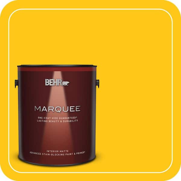 BEHR MARQUEE 1 gal. #P300-7 Unmellow Yellow Matte Interior Paint & Primer