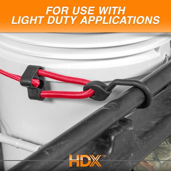 HDX 16 in. to 24 in. Adjustable Super Strong Bungee, Red (2-Pack