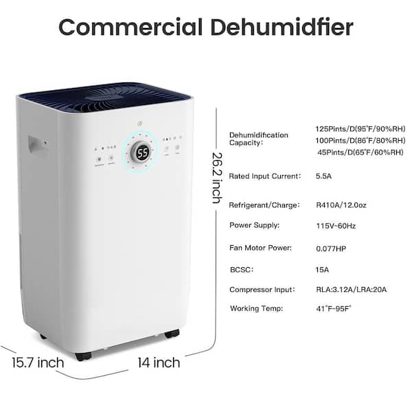 Edendirect 125 pt. 8,500 sq.ft. Commercial Dehumidifier in Edendirect 125 pt. 8,500 sq.ft. Commercial Dehumidifier in