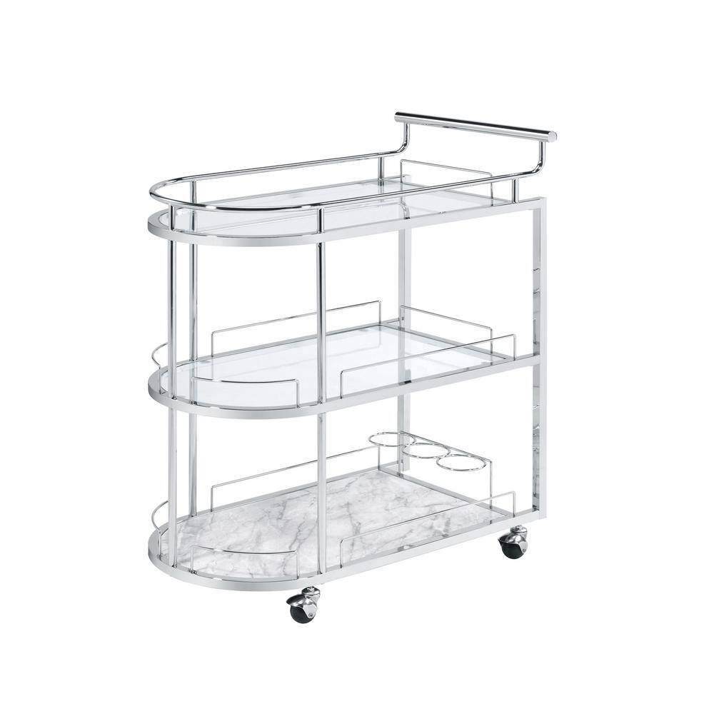 3-Tier Acrylic Rolling Cart