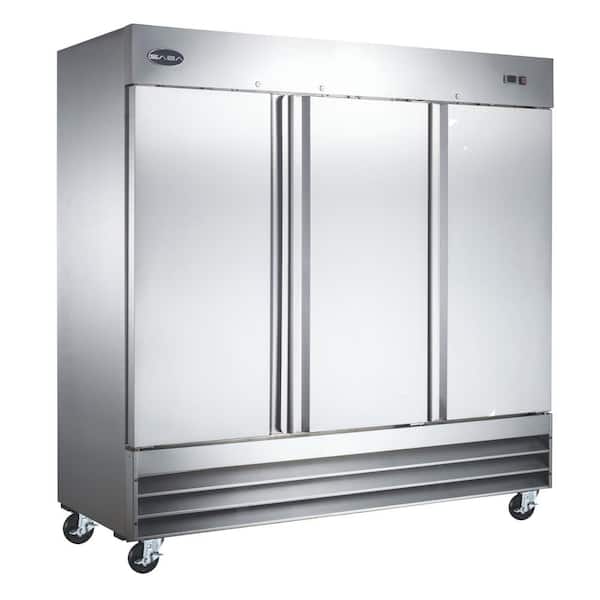 81 in. W 73 cu. ft. Commercial Freezerless Refrigerator in Stainless Steel