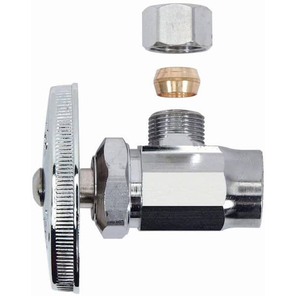 1/2 in. Sweat Inlet x 3/8 in. Compression Outlet Chrome-Plated Multi-Turn Angle Valve