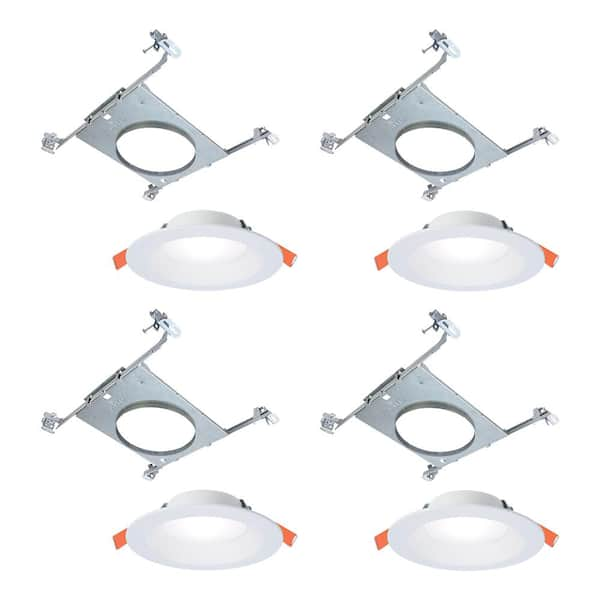 6 in. RLDM Regressed Canless Downlight with Mounting Frame (4-Pack)