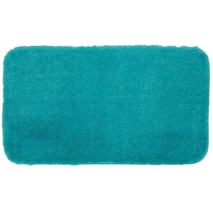 Pure Perfection Turquoise 20 in. x 34 in. Nylon Bath Rug