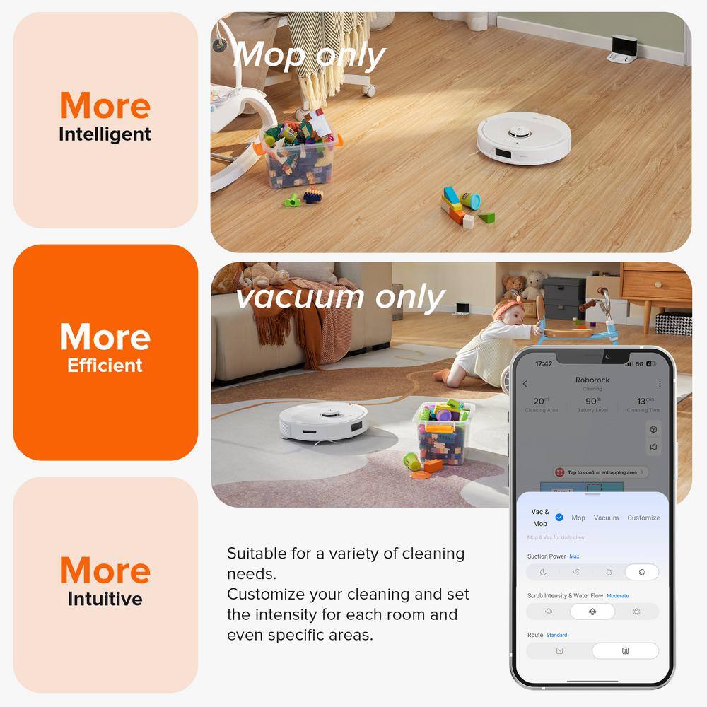 Roborock Q8 Max White Cordless Smart Robotic Vacuum