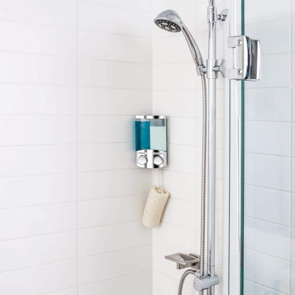Chrome Dual Chamber Wall-Mounted Soap and Shower Dispenser