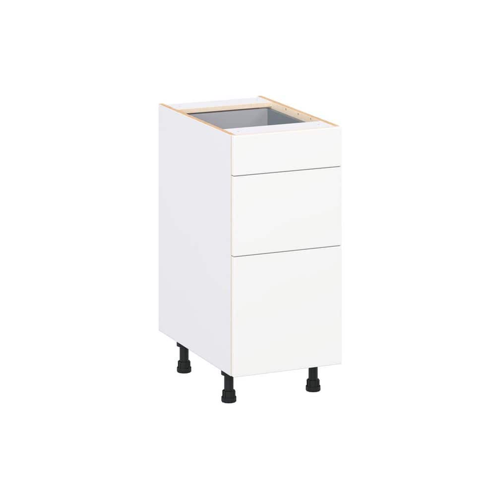 Timberline 15 in. W x 24 in. D x 34.5 in. H Assembled Slab Drawer Base Kitchen Cabinet in Bright White with 3-Drawers price history on PriceWatchPro
