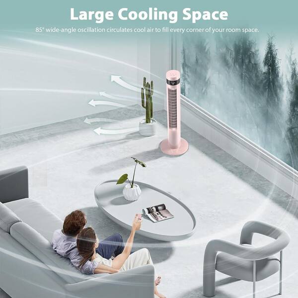 40 In. 3 Speed Remote Control Oscillating Tower Fan In Black