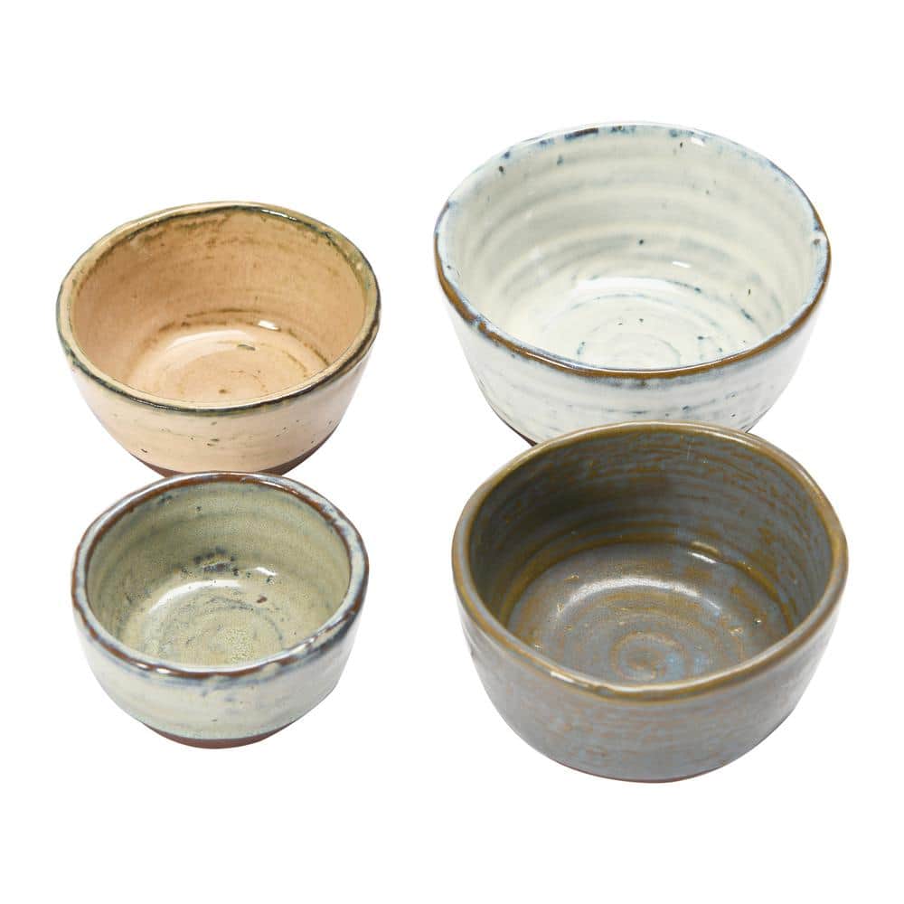 Multicolor Ceramic Reactive Glaze Small Serving Bowls Set