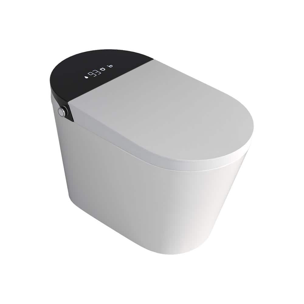 White Elongated Electric Smart Bidet Toilet with Heated Seat and LED Display