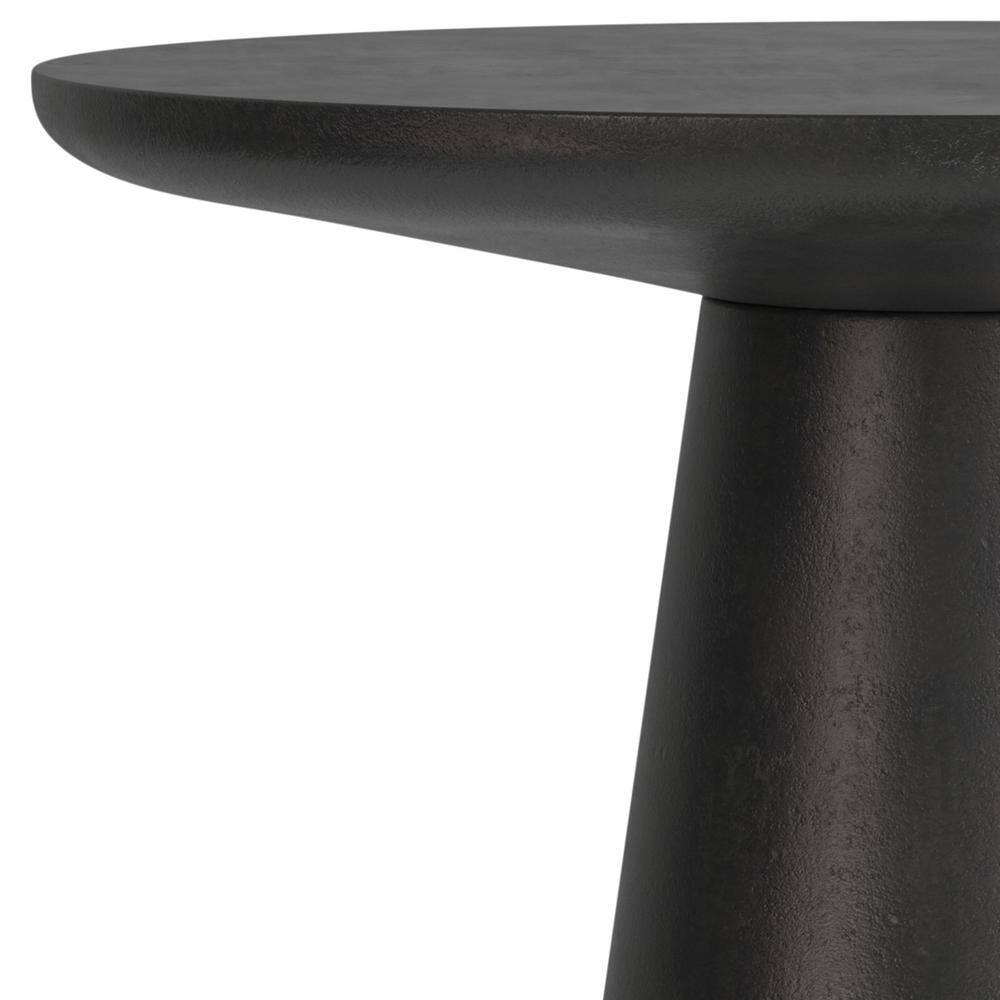 Gloria Graphite Round Cast Aluminum Side Table, 15.75-inch