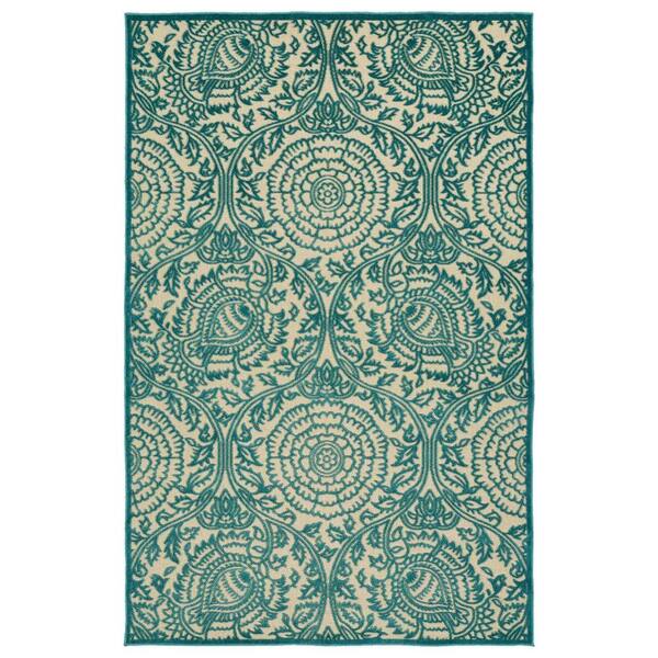 Kaleen Five Seasons Blue 5 ft. x 8 ft. Indoor/Outdoor Area Rug